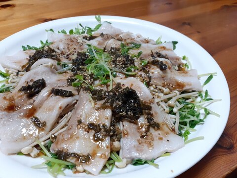 簡単10分「豆苗×えのき」豆苗とえのきの蒸し豚バラ